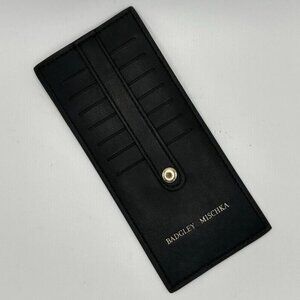 Badgley Mischka 7 Slot Black Card Holder / Wallet With Snap Closure